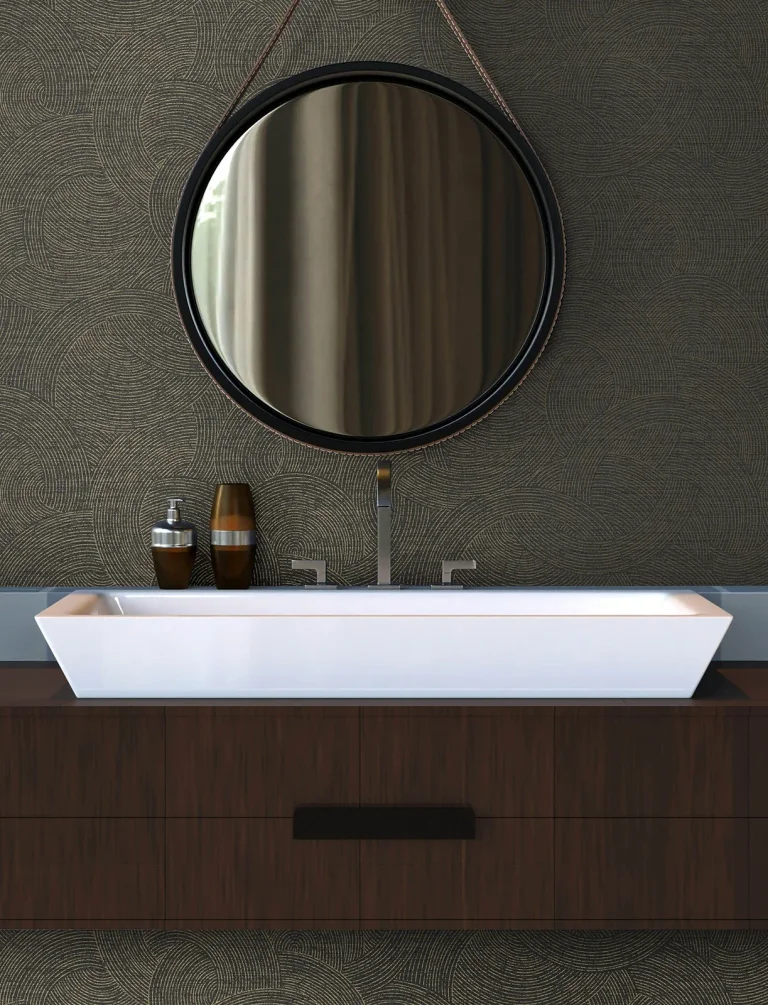 Chesapeake Harrison Swirling Geometric Wallpaper - Charcoal — Ảnh 3