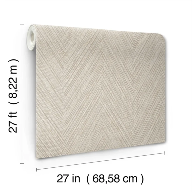 Thatched Chevron Wallpaper - Linen — Ảnh 6