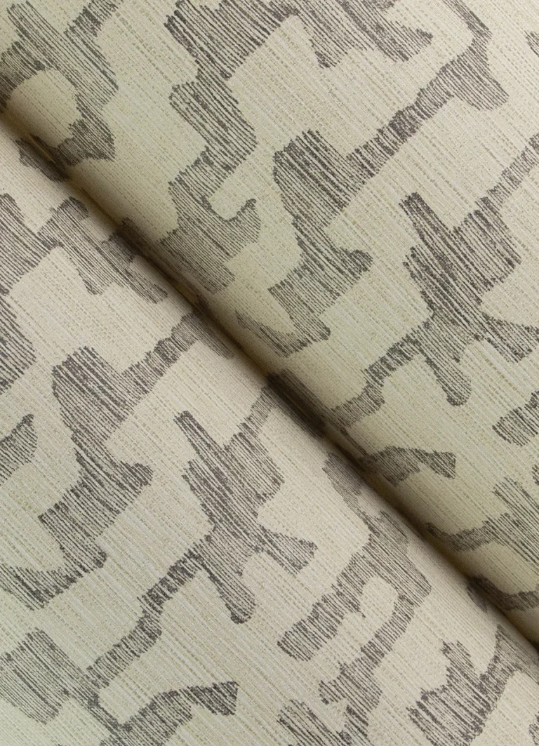 Cipher Geometric Faux Grasscloth Wallpaper - Black — Image 3
