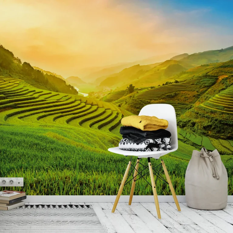 Terraced Rice Field In Vietnam - Wall Mural 5032 - 8 Panel - 384cm x 260cm — Ảnh 2