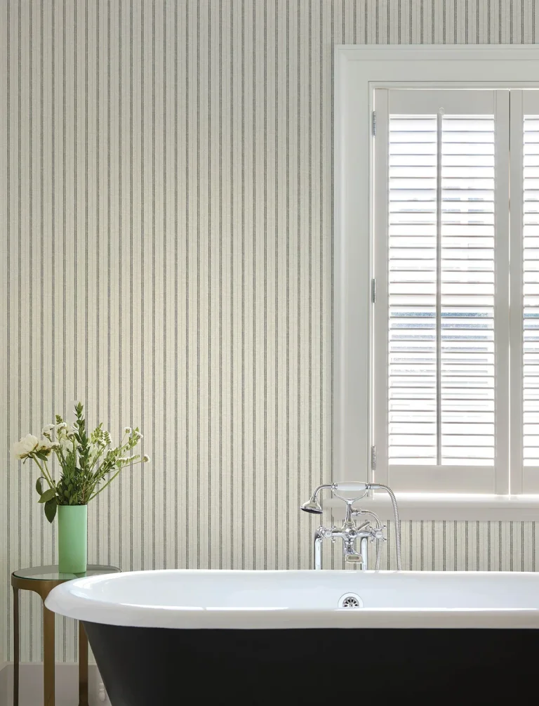 Chesapeake Harville Double Stripe Wallpaper - Black — Image 2