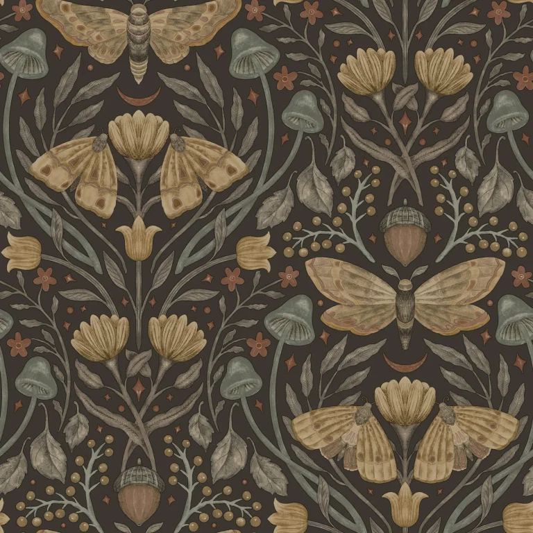 Chesapeake Mystic Moth Forest Magic Wallpaper - Black — Ảnh 5