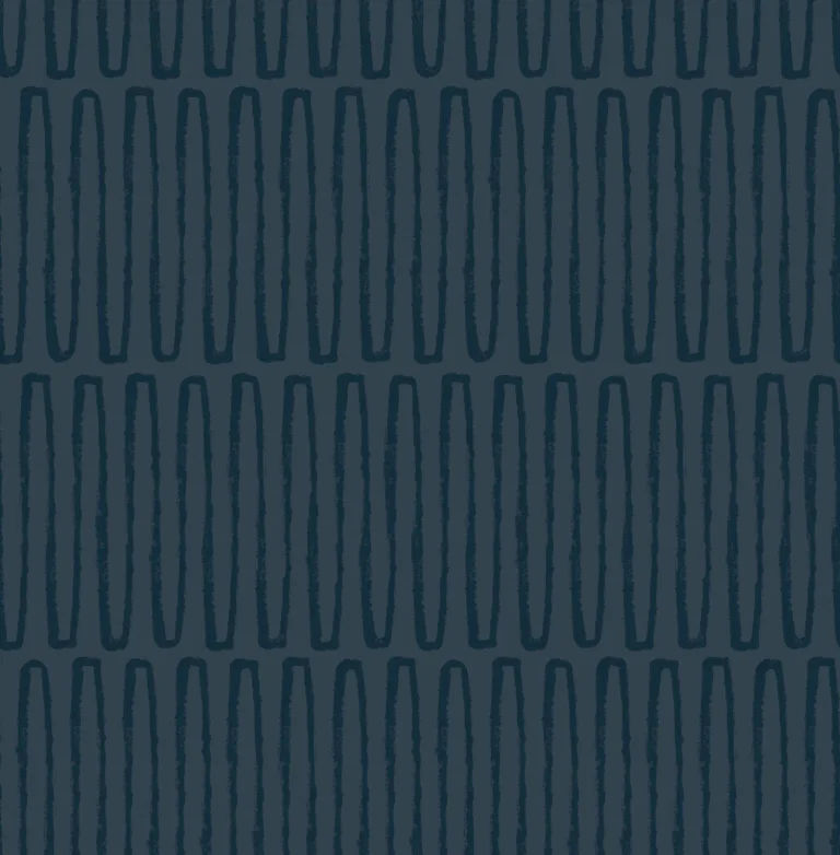 Lars Retro Wave Wallpaper - Navy and Teal