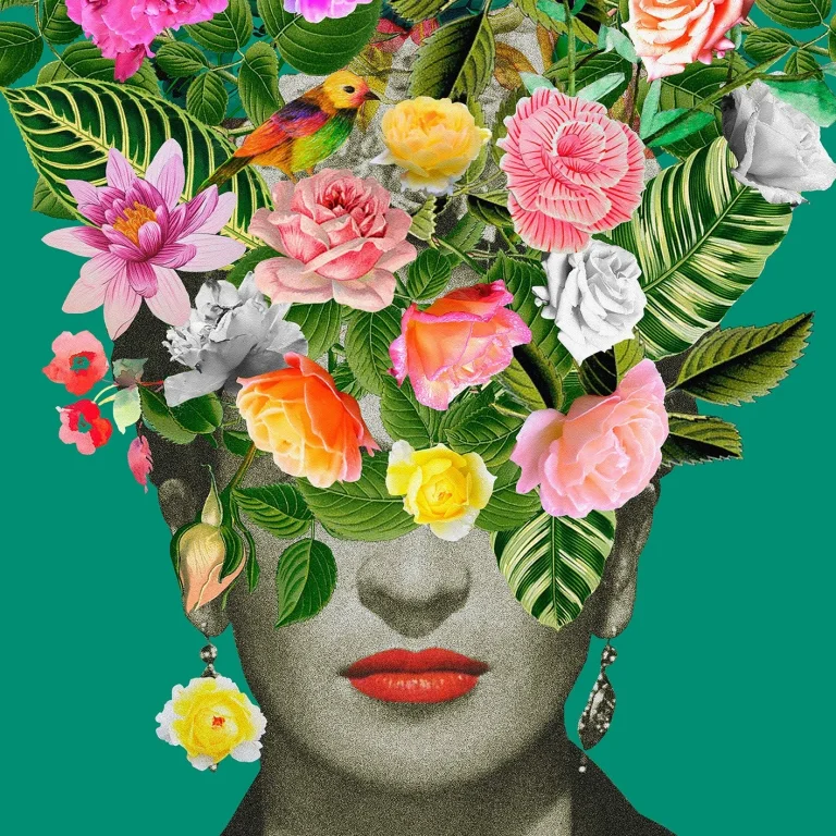 Frida Floral - Wall Mural 5534 - 4 Panel - 192x260cm — Ảnh 2