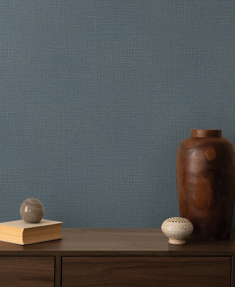 Georgette Faux Fabric Wallpaper - Sapphire