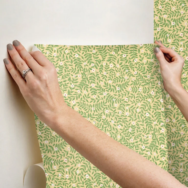 Rifle Paper Co. Elodie Petite Floral Peel and Stick Wallpaper - Gold — Ảnh 2