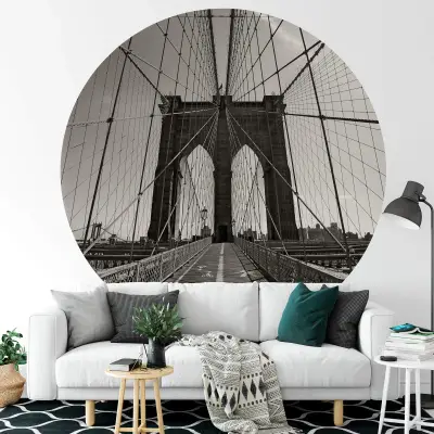 Brooklyn Bridge Perspective - Wall Mural 5562 - Round - 144cm diameter