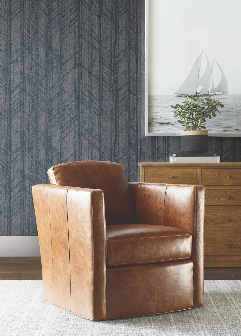 Ronald Redding Winthrop Geometric Wallpaper - Navy — Ảnh 3
