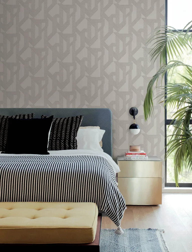 Franz Geometric Wallpaper - Dove — Ảnh 5