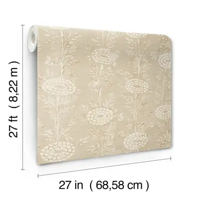 Ronald Redding French Marigold Wallpaper - Taupe & Gold