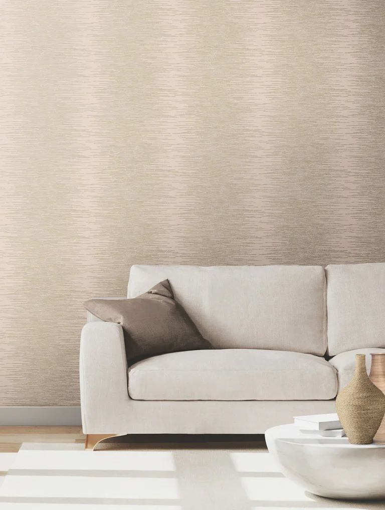 Ronald Redding Operetta Metallic Columns Wallpaper - Blush — Ảnh 6