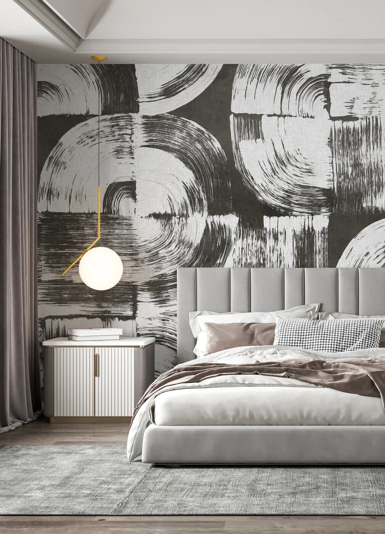 Brushstrokes Wall Mural - Charcoal — Image 6