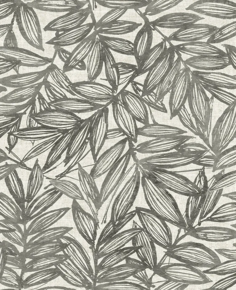 Rhythmic Leaf Wallpaper - Charcoal — Ảnh 2