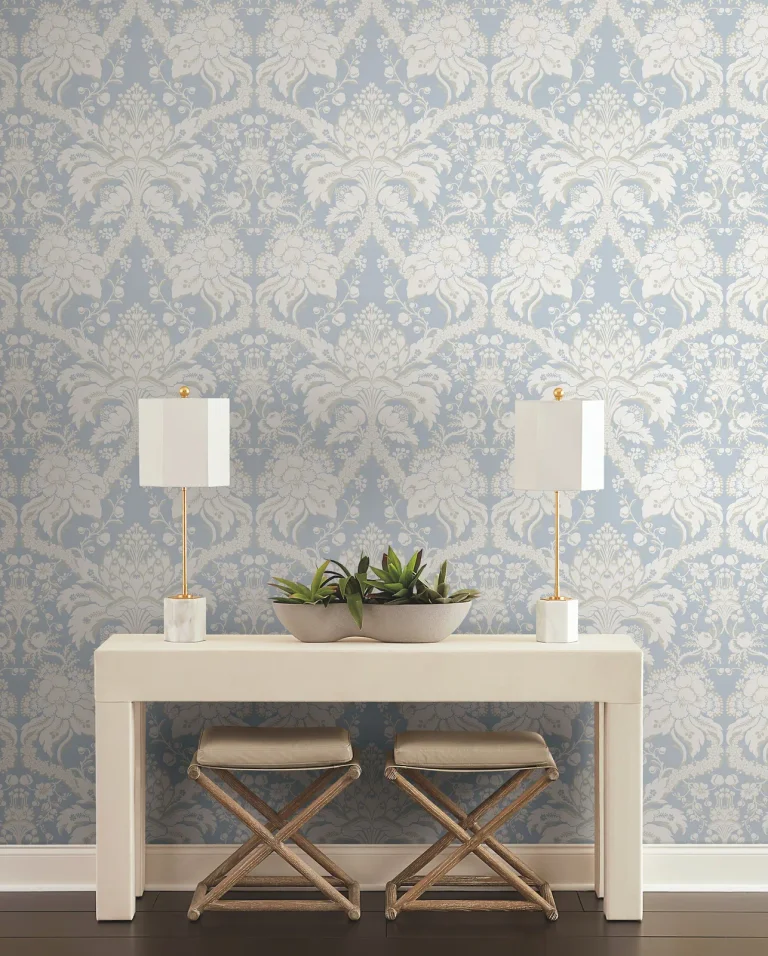 French Artichoke Dam Wallpaper - Periwinkle — Ảnh 4
