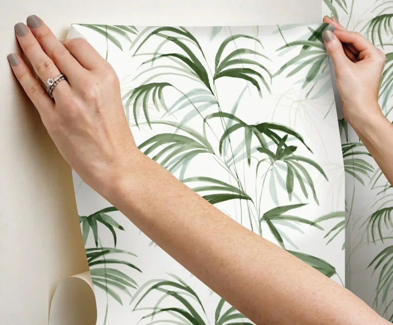 Candice Olson Inky Palms Peel and Stick Wallpaper - Green — Image 3