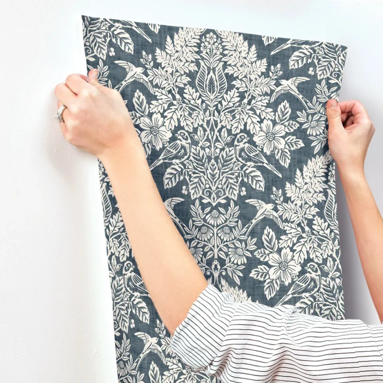 Chris Loves Julia Finch Woodland Damask Wallpaper - Blue — Image 3