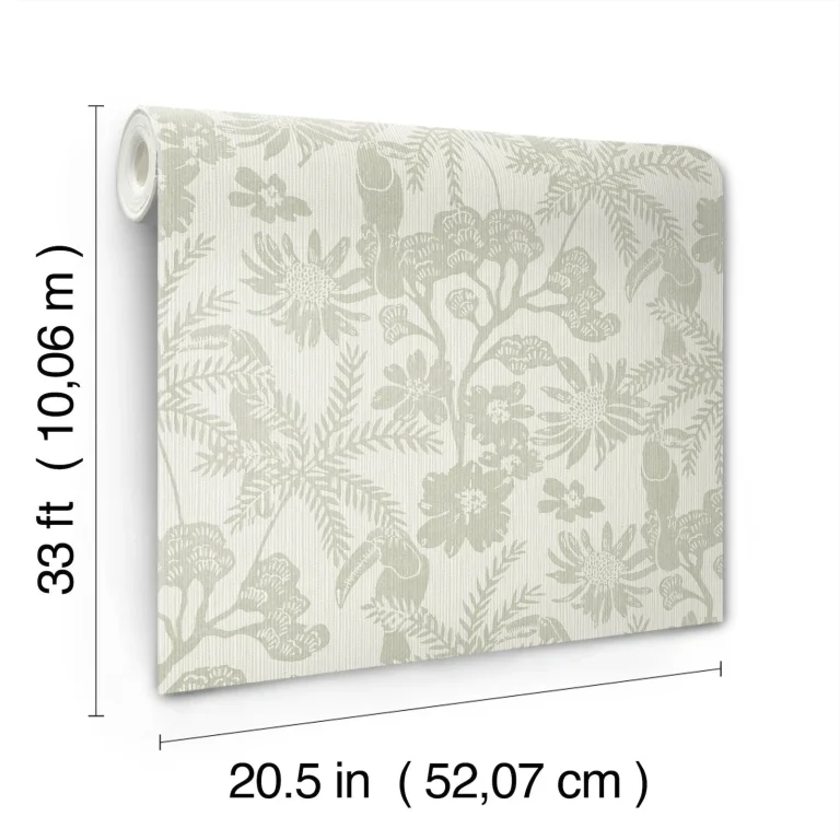 Jacaranda Tropical Trail Wallpaper - Sage — Image 4