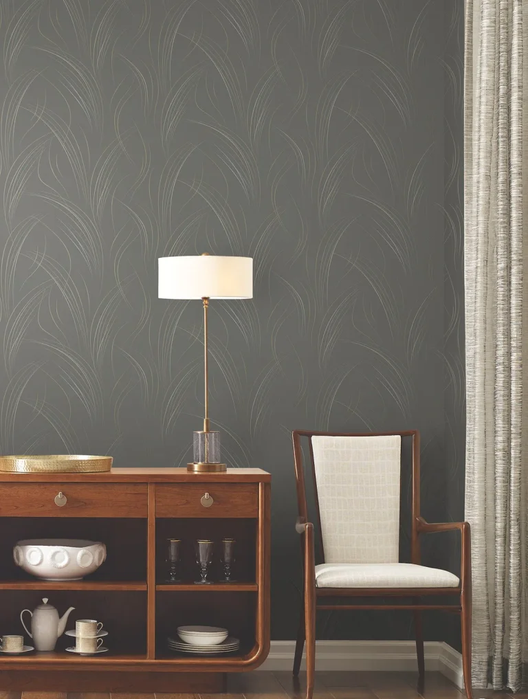 Candice Olson Graceful Wisp Wallpaper - Charcoal — Ảnh 3