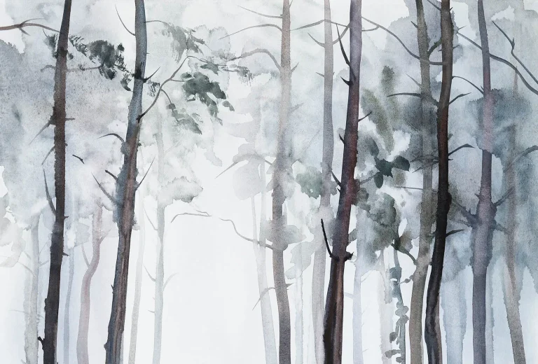 Watercolour Forest - Wall Mural 5455 - 8 Panel - 384cm x 260cm — Ảnh 2