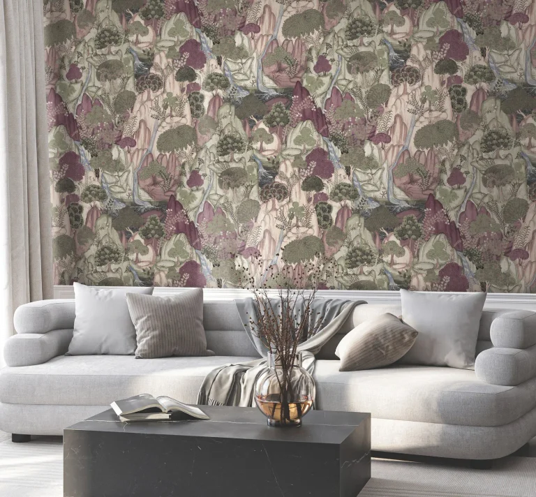 Ronald Redding Falling Waters Scenic Wallpaper - Plum — Ảnh 5