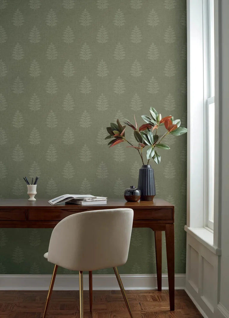 Chesapeake Frond Leaf Wallpaper - Dark Green — Ảnh 5