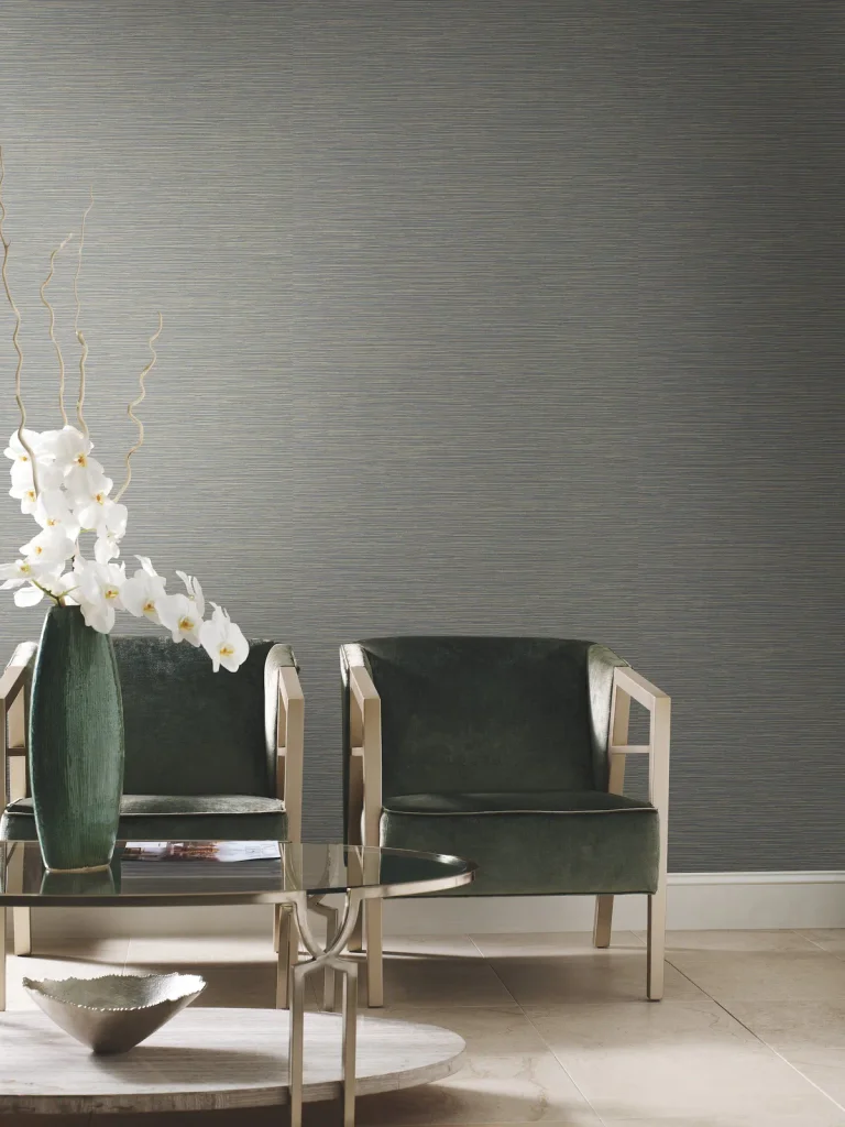 Ramie Weave Wallpaper - Slate — Image 3