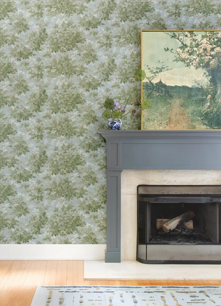 Greenwood Deciduous Wallpaper - Light Blue — Ảnh 4