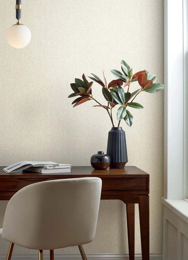 Ashbee Faux Fabric Wallpaper - Taupe — Image 4