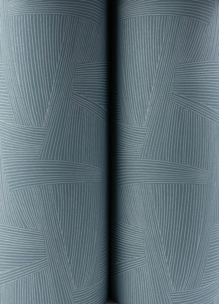 Reid Woven Geometric Wallpaper - Sky Blue — Ảnh 4