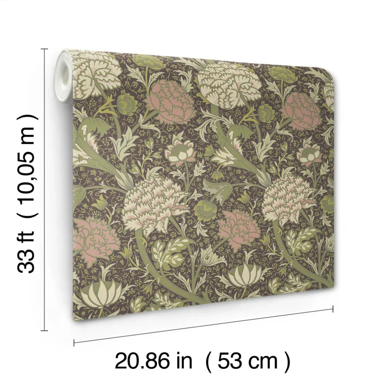 Cray Floral Trail Wallpaper - Plum — Ảnh 4