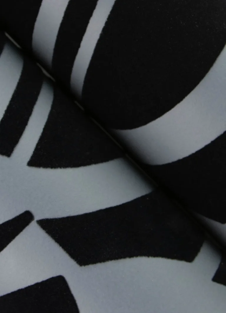 Carter Geometric Flock Wallpaper - Black — Image 5