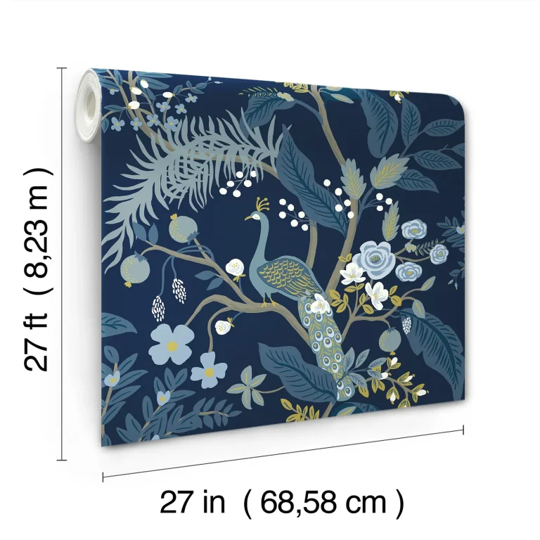 Rifle Paper Co. Peacock Wallpaper - Navy — Ảnh 3