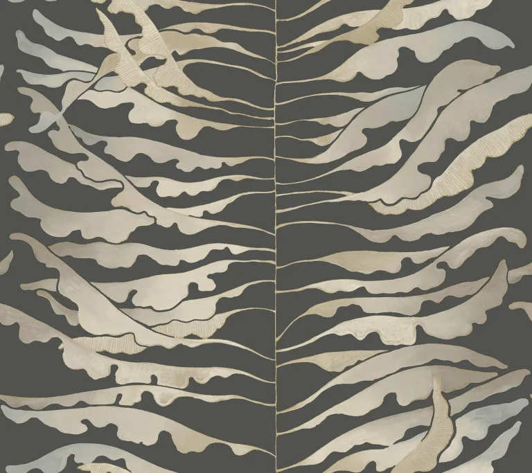 Leaf Column Wallpaper - Black — Ảnh 2