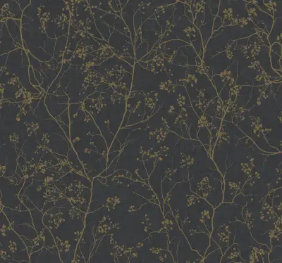 Luminous Branches Wallpaper - Black/Gold