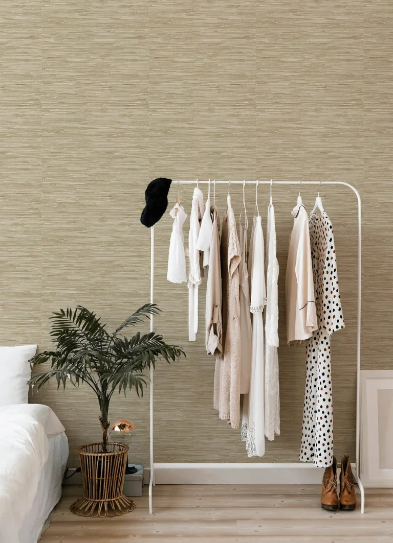 Exhale Woven Faux Grasscloth Wallpaper - Brown — Ảnh 4