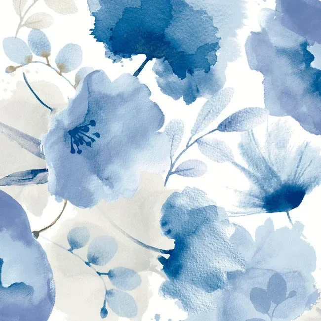 Watercolor Bouquet Wallpaper - Cobalt — Ảnh 5