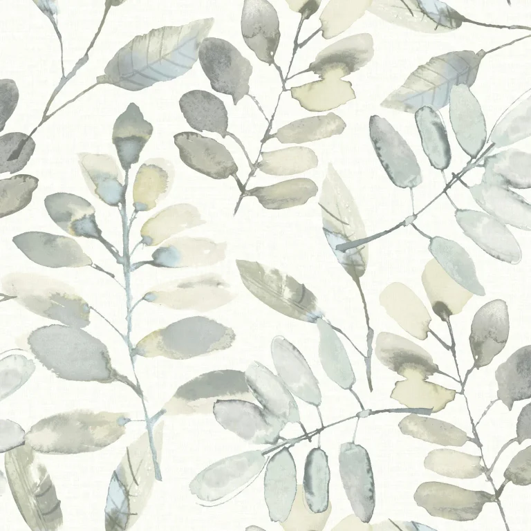 Chesapeake Pinnate Leaves Wallpaper - Grey — Image 4