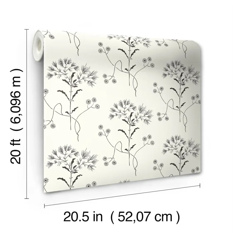 Magnolia Home Wildflower Peel and Stick Wallpaper - Black On White — Ảnh 4
