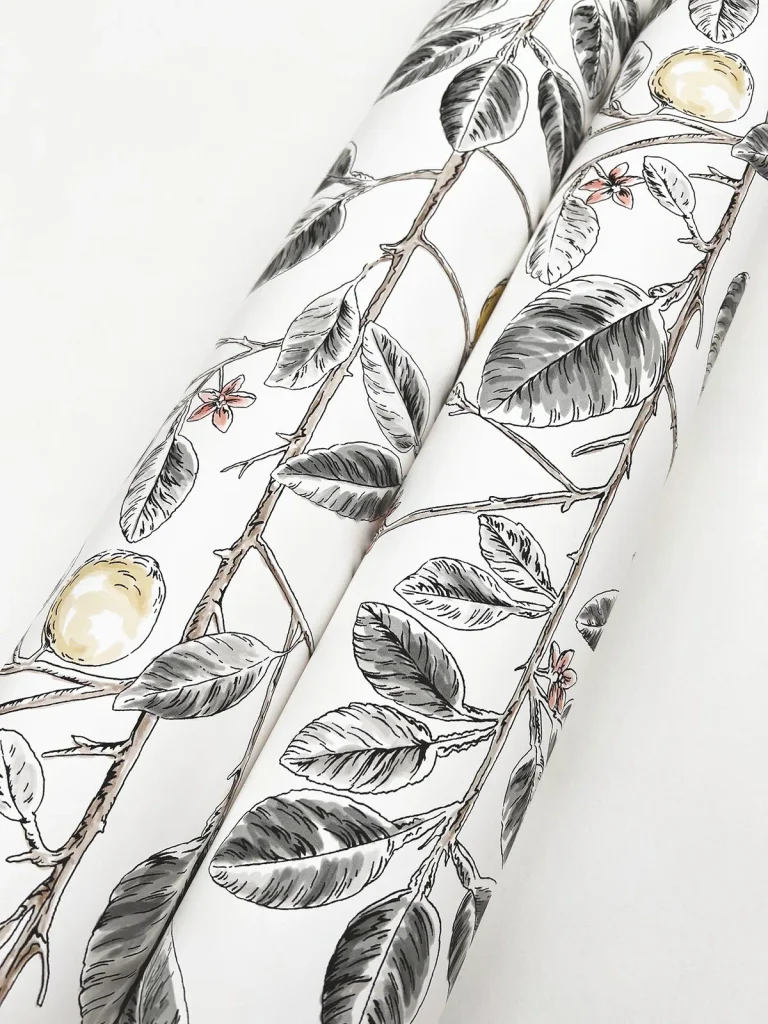 Limoncello Toile Wallpaper - Black — Image 6