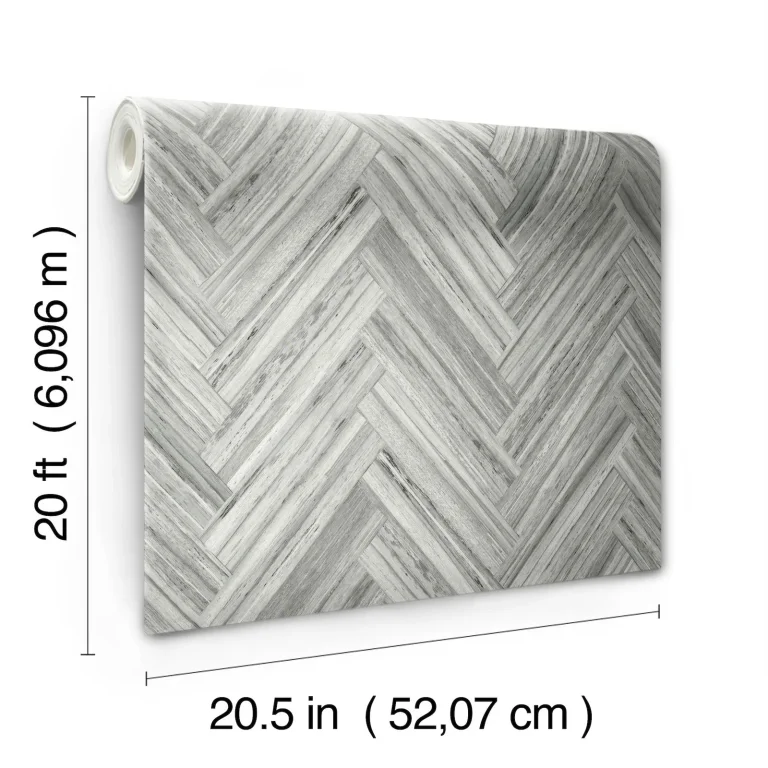 Hermosa Herringbone Peel and Stick Wallpaper - Grey — Ảnh 4