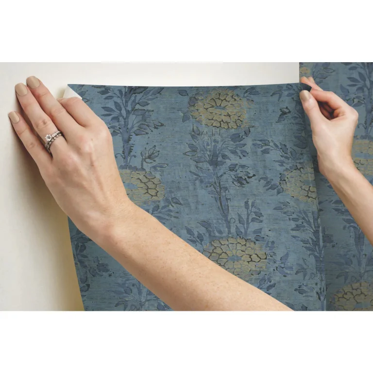 Ronald Redding French Marigold Wallpaper - Denim/Gold — Ảnh 6