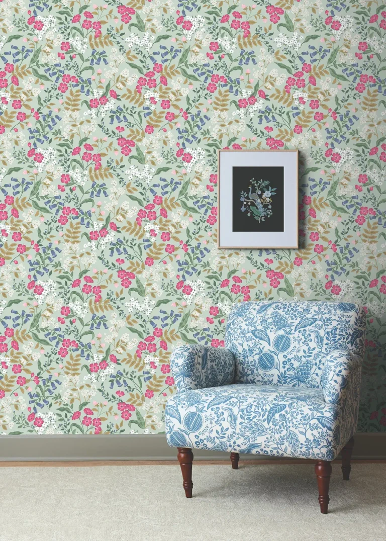 Rifle Paper Co. Sweetbrier Peel and Stick Wallpaper - Mint — Ảnh 5