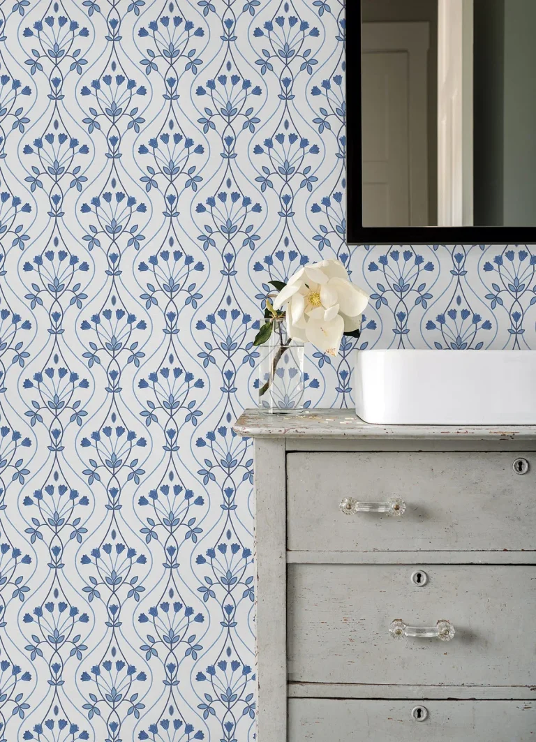 Dard Tulip Ogee Wallpaper - Blue — Ảnh 4