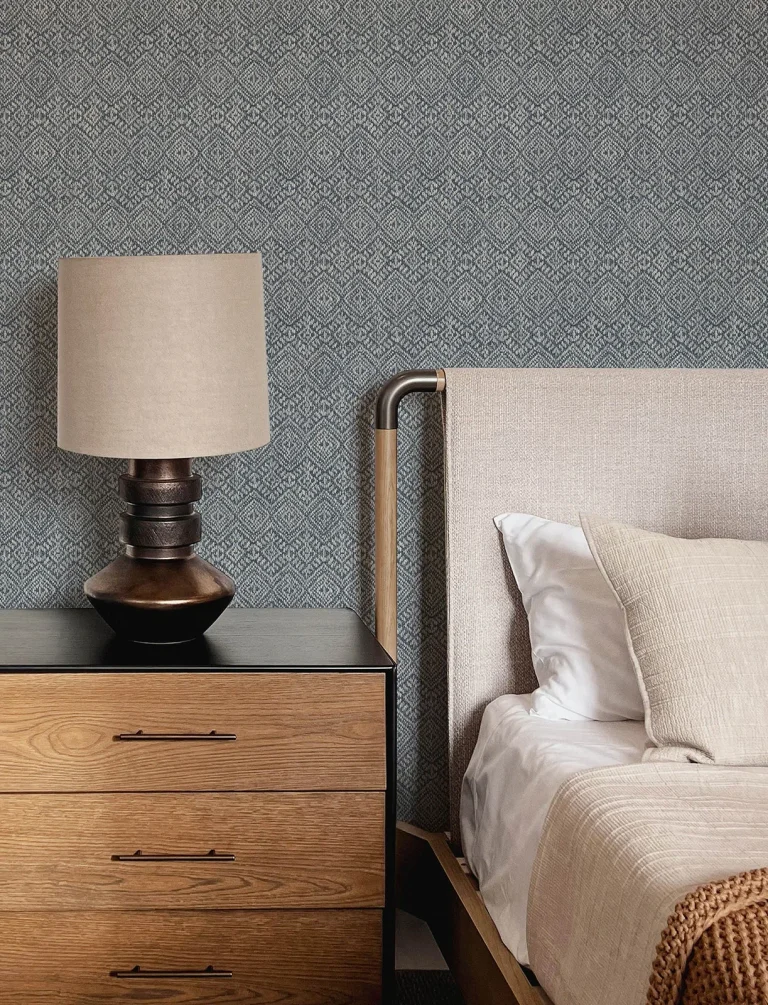 Gallivant Woven Geometric Wallpaper - Indigo — Ảnh 3