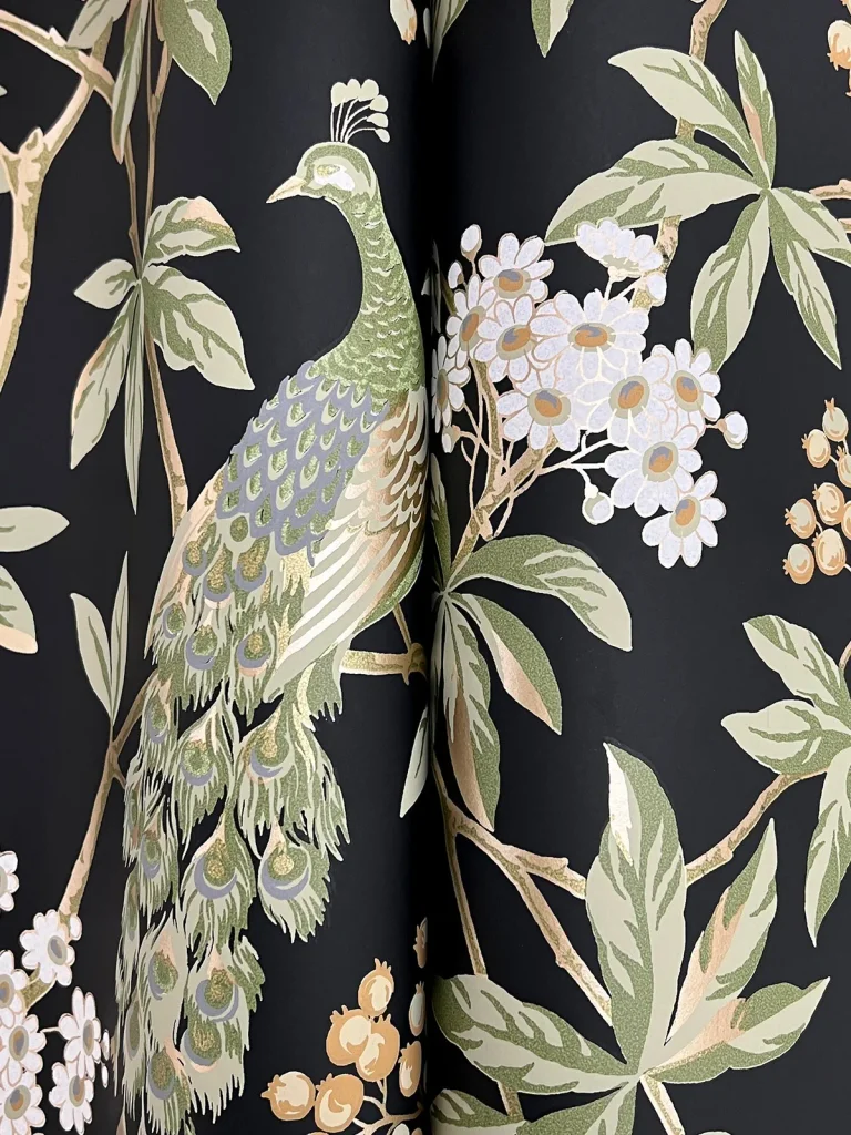 Ronald Redding Peacock Estate Wallpaper - Black — Ảnh 6