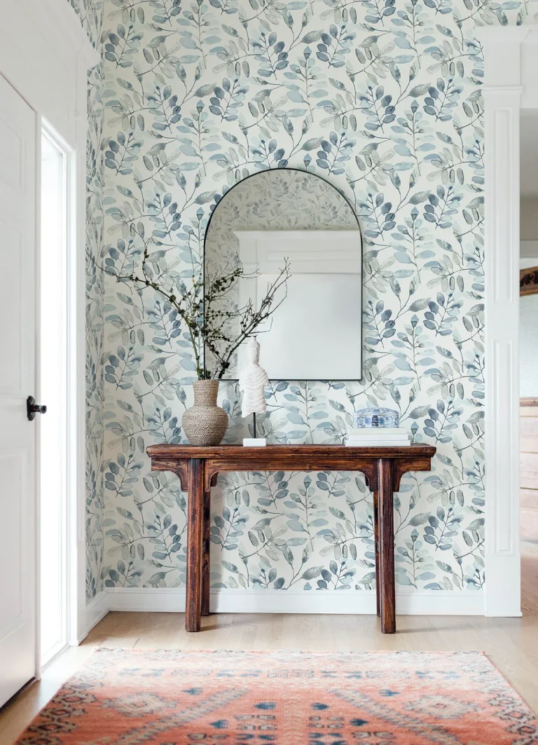 Chesapeake Pinnate Leaves Wallpaper - Blue — Ảnh 3