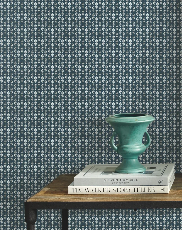 Rifle Paper Co. Petal Wallpaper - Teal & White — Image 2