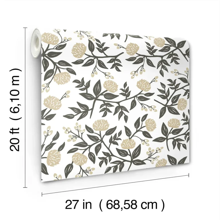 Rifle Paper Co. Peonies Floral Peel and Stick Wallpaper - Gold — Ảnh 2