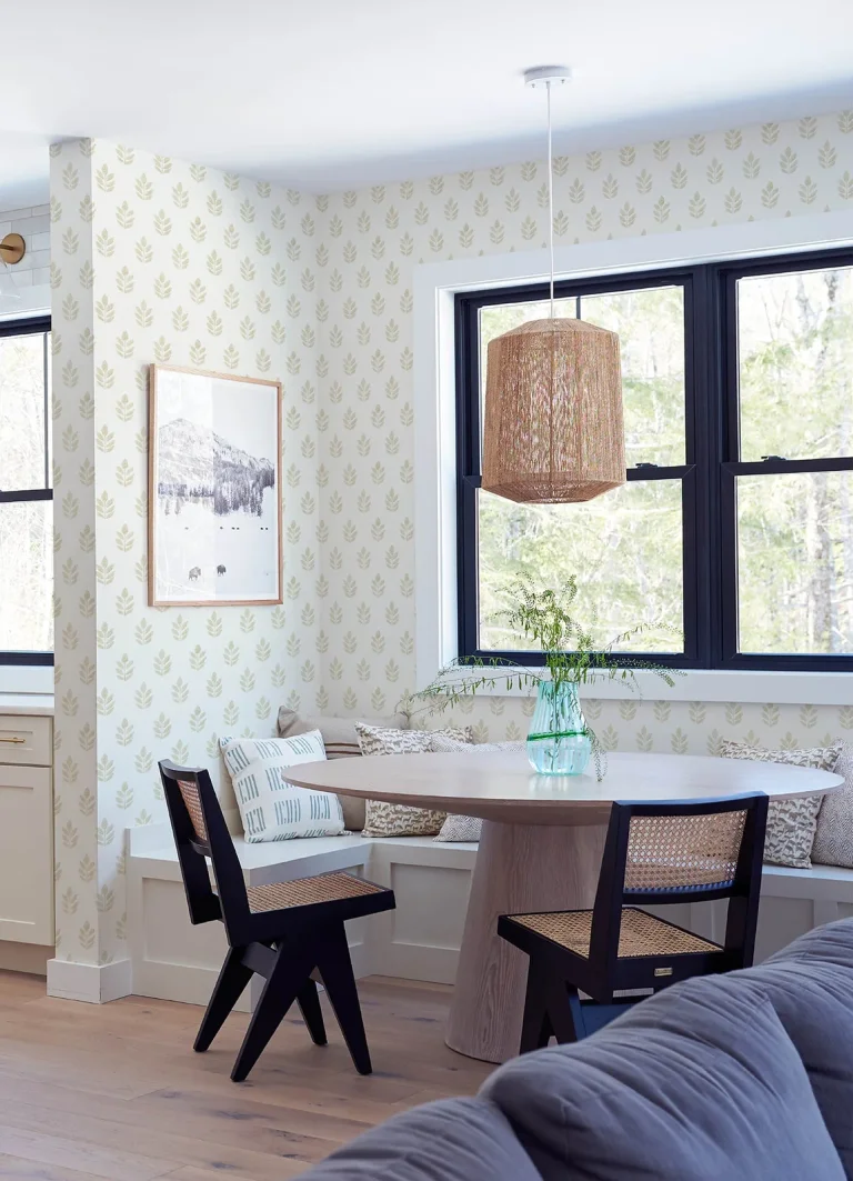 Chesapeake Ervic Leaf Block Print Wallpaper - Eggshell