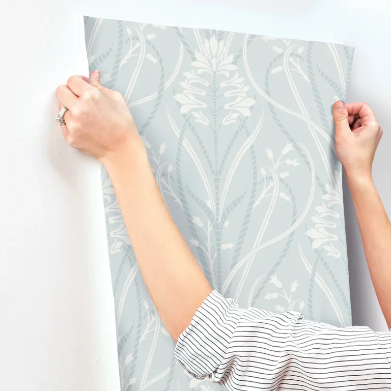 Rosalind Iris Damask Wallpaper - Sky Blue — Ảnh 3